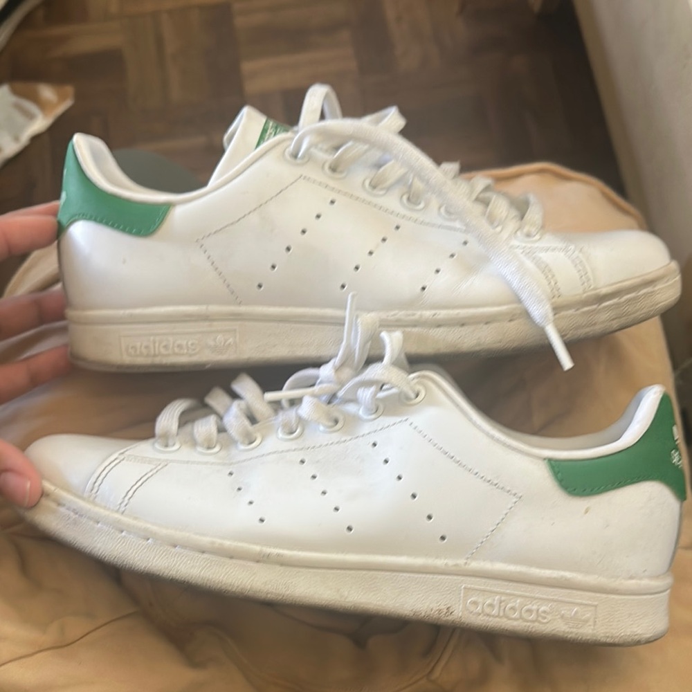 Adidas White and Green Sneakers